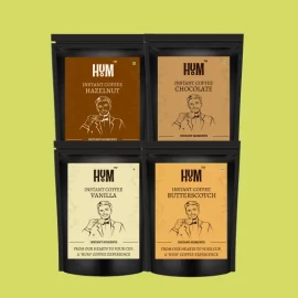 hum instant coffee 4 flavours pack of 4.